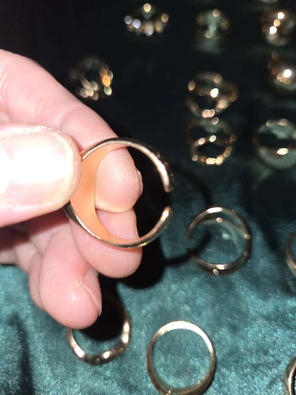 Bold Gold Open Band Rings, Lot Of 19